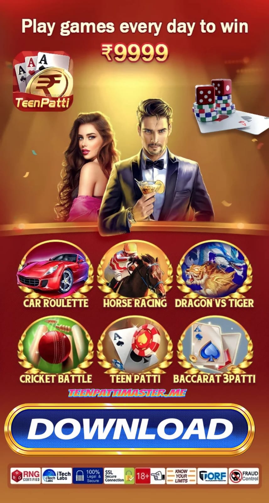 Download Teen Patti Master Golden India App with bonus of ₹500 ₹1575 ₹3000